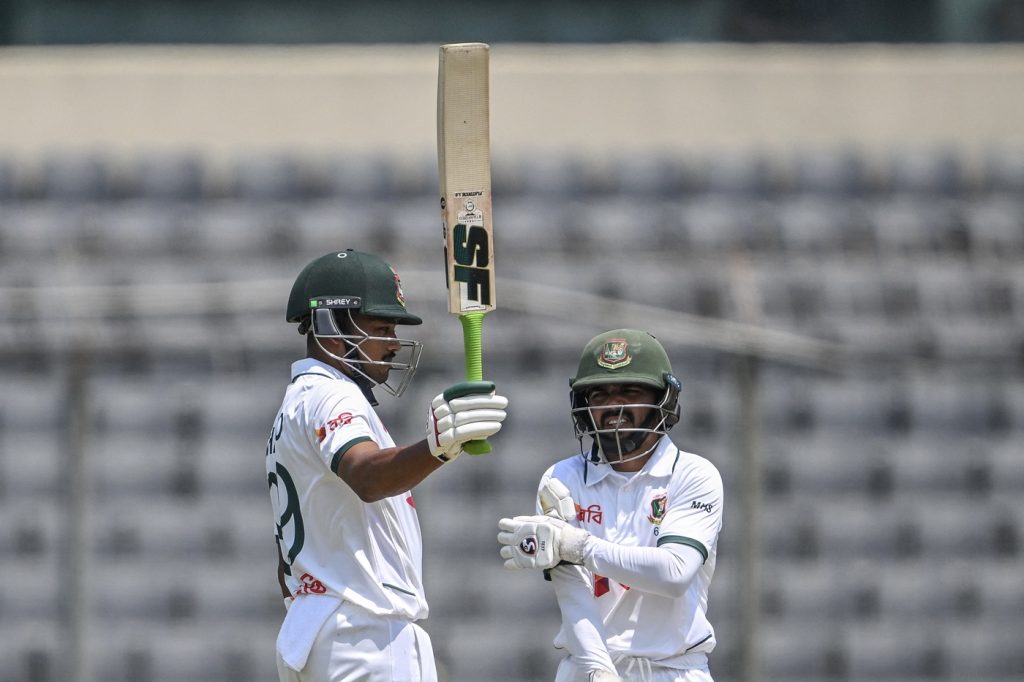 Shanto ton, Mominul fifty frustrate Pakistan in second session of Mirpur Test